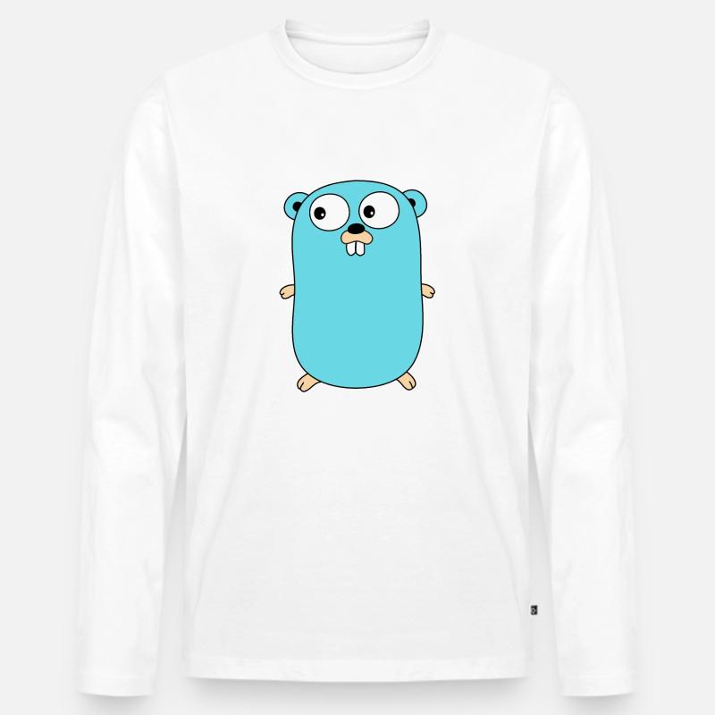 Golang - Gopher - Männer Premium Bio Langarmshirt - Weiß