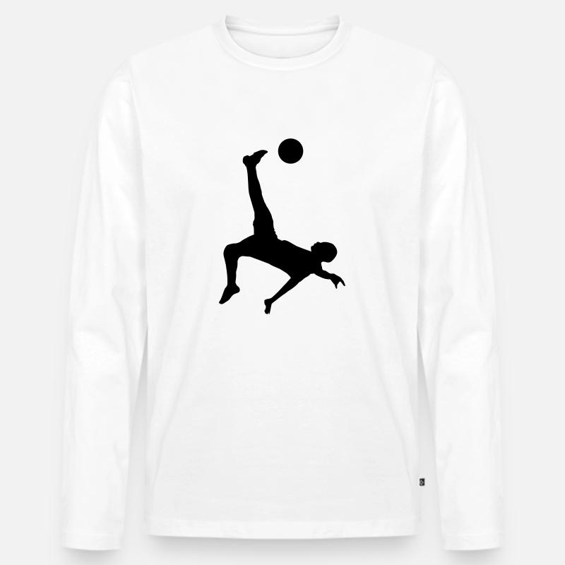 soccer male plain de - Männer Premium Bio Langarmshirt - Weiß