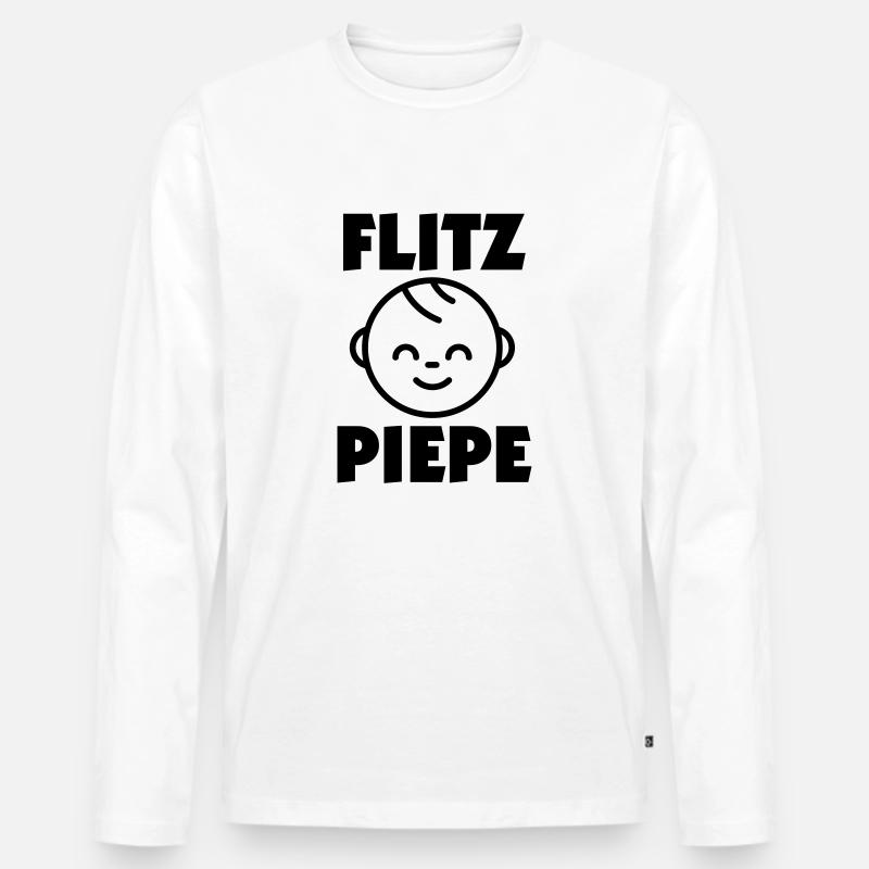 Flitzpiepe - Männer Premium Bio Langarmshirt - Weiß