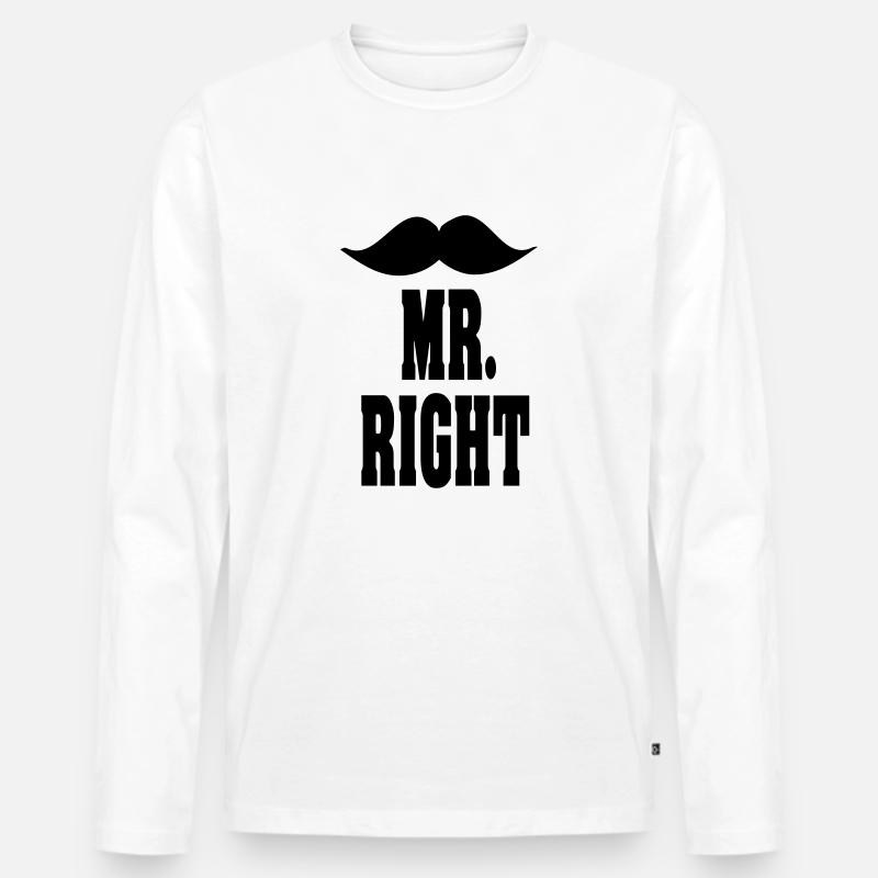 mr_right - Männer Premium Bio Langarmshirt - Weiß