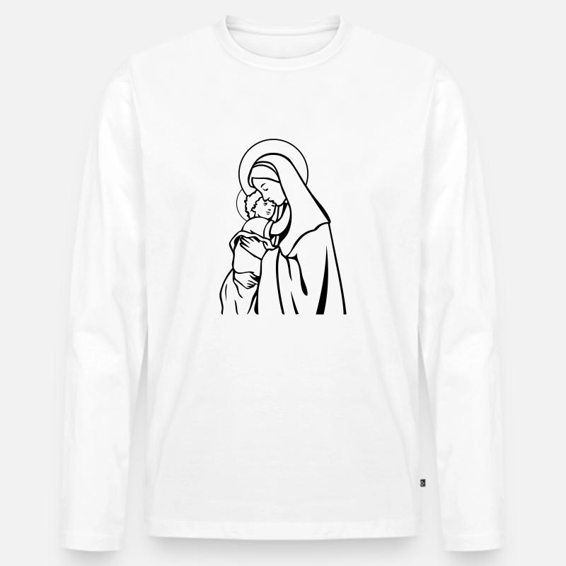 maria_jesus_01 - Männer Premium Bio Langarmshirt - Weiß