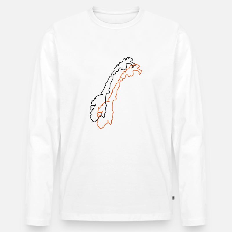 norway map - Männer Premium Bio Langarmshirt - Weiß