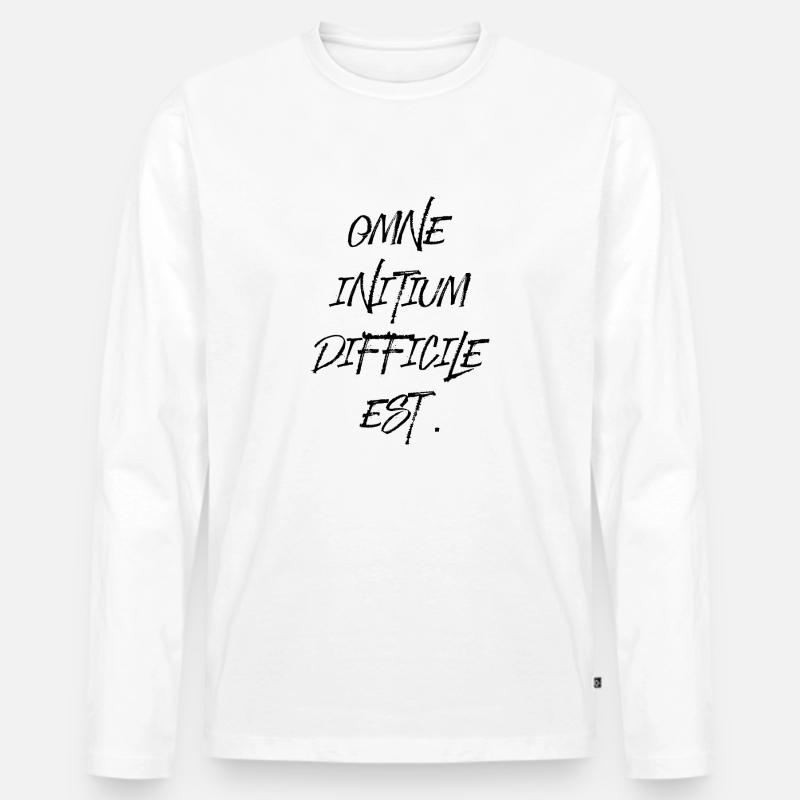 all beginning is difficult Latin quotation scripture Men's Premium Organic Long Sleeve Shirt