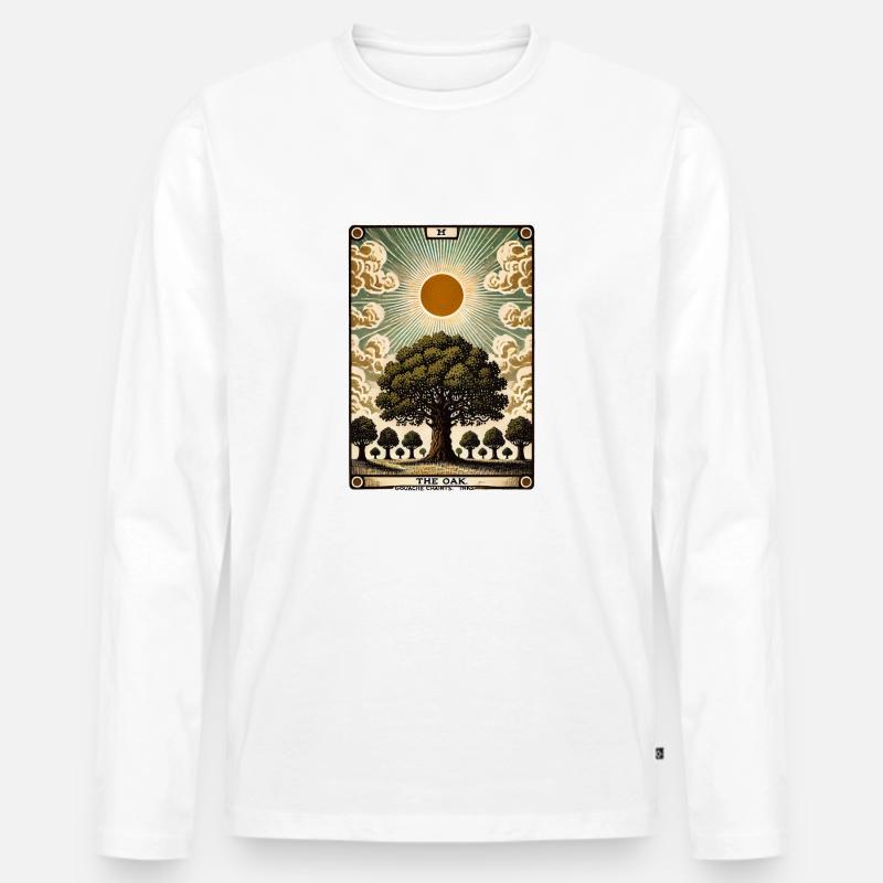 Die Eiche - Männer Premium Bio Langarmshirt - Weiß