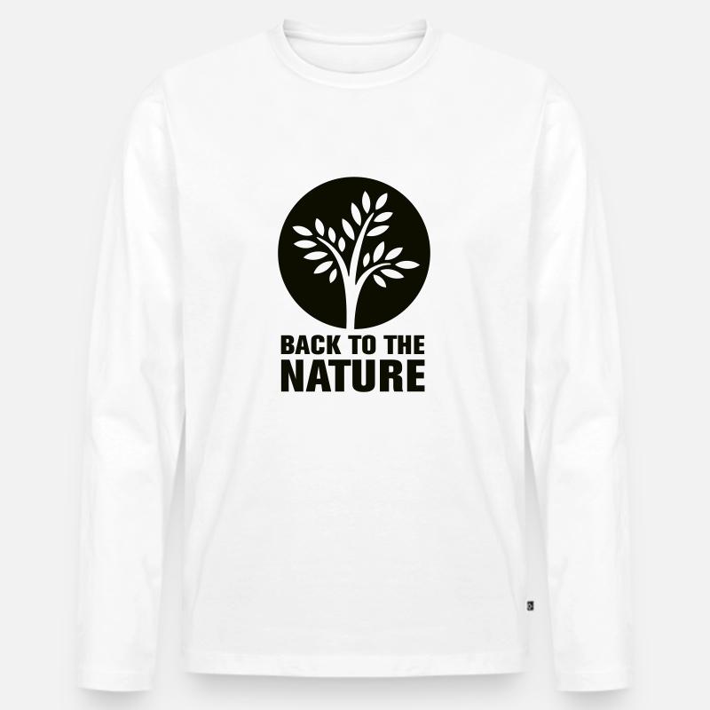 back2nature - Männer Premium Bio Langarmshirt - Weiß