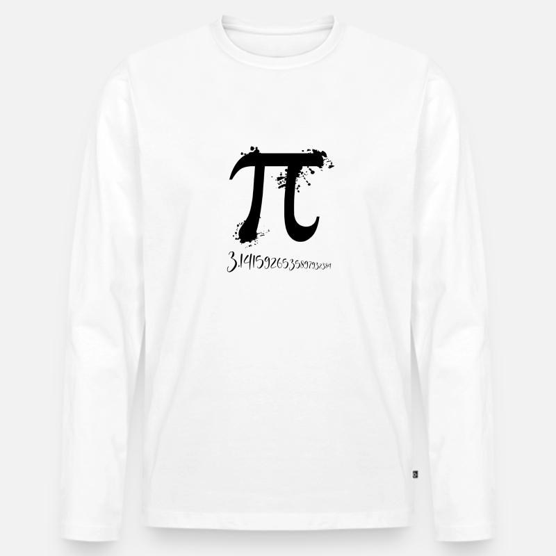 PI-Nummer - Männer Premium Bio Langarmshirt - Weiß