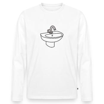 Sink - Men's Premium Organic Long Sleeve Shirt - white - Front - Nico (187cm)