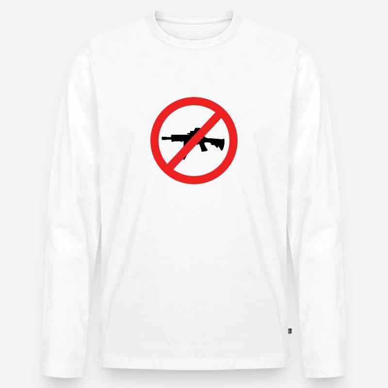 Frieden - Kein Krieg - Friedensbewegung - Männer Premium Bio Langarmshirt - Weiß