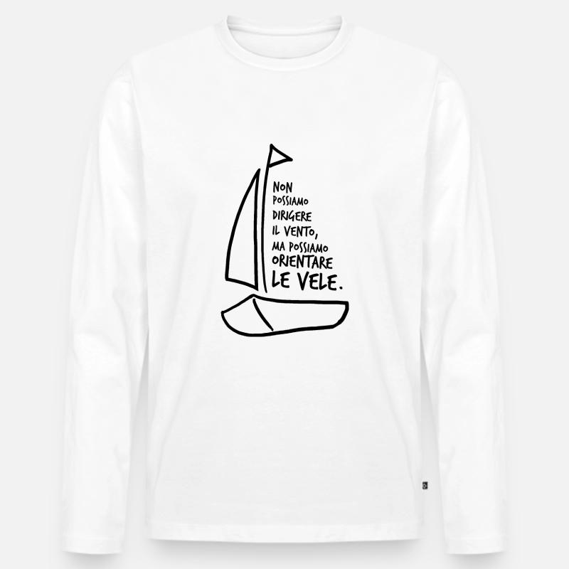 Non possiamo dirigere il vento N - Maglia a manica lunga ecologica premium da uomo - bianco