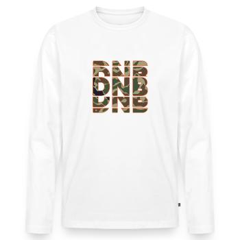 Junglist Love Drum n Bass DNB Camo Remix - T-shirt manches longues Premium bio Homme - blanc - Devant - Nico (187cm)
