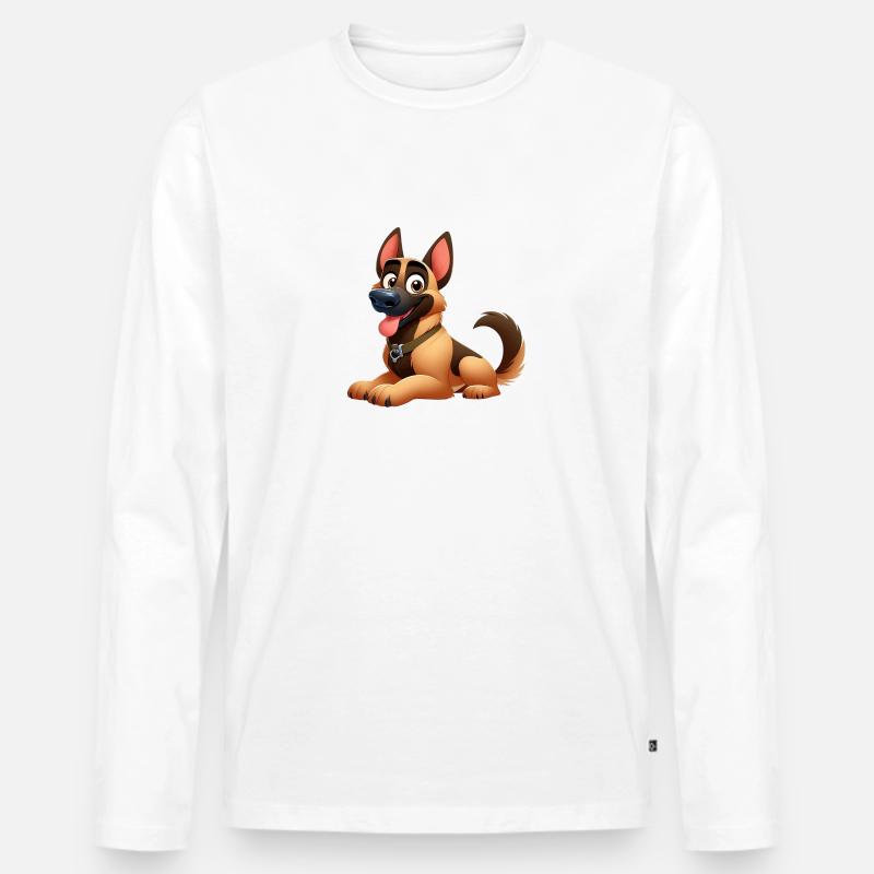 Deutscher Schäferhund 9 - Männer Premium Bio Langarmshirt - Weiß