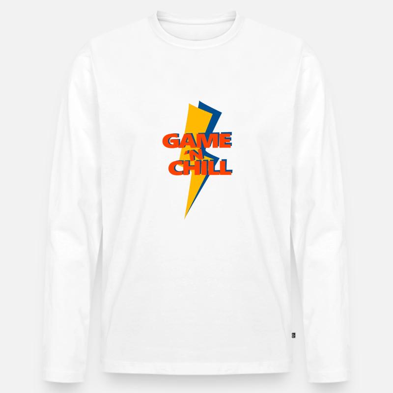 Spiel ‚n Schauer - Männer Premium Bio Langarmshirt - Weiß