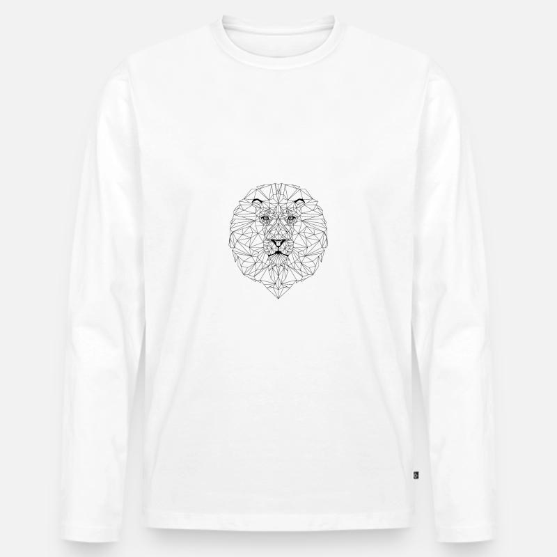 polygon line - Männer Premium Bio Langarmshirt - Weiß