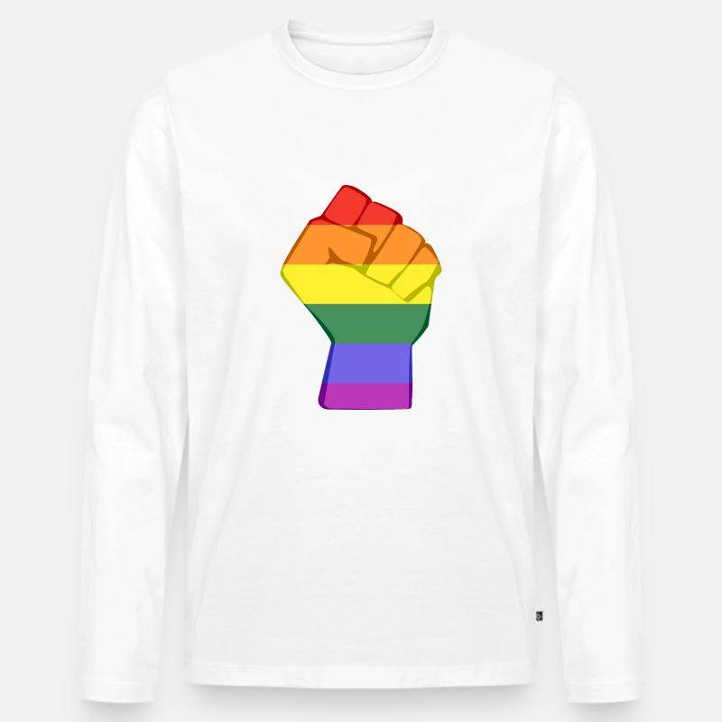 LGBT Faust - Männer Premium Bio Langarmshirt - Weiß