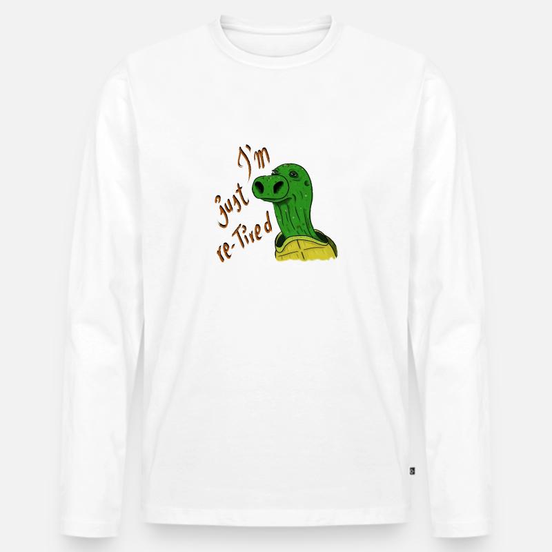 ImJustReTired - Männer Premium Bio Langarmshirt - Weiß
