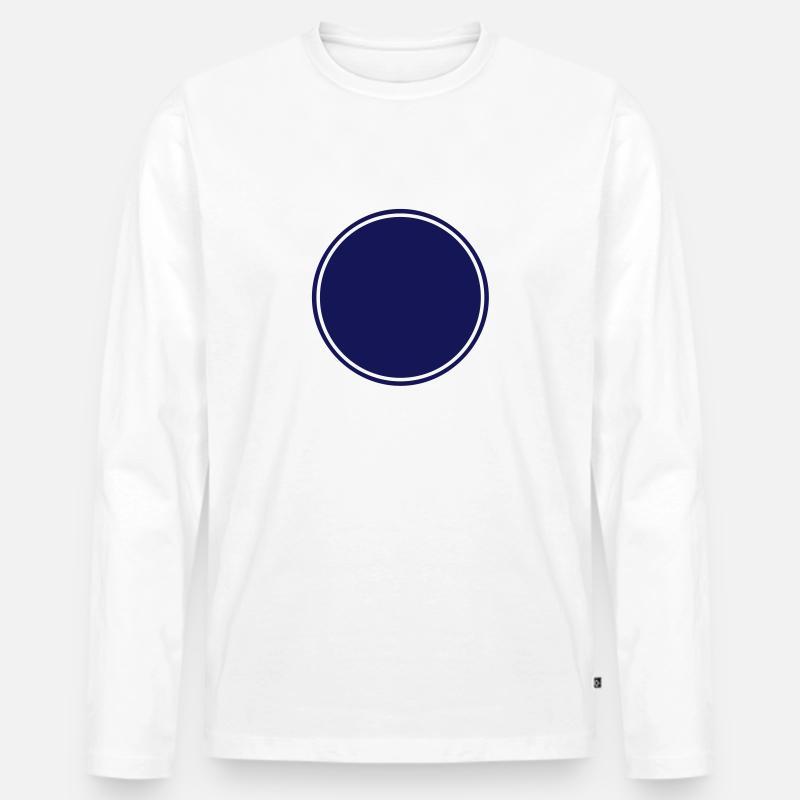 Button, mit Rahmen - Männer Premium Bio Langarmshirt - Weiß