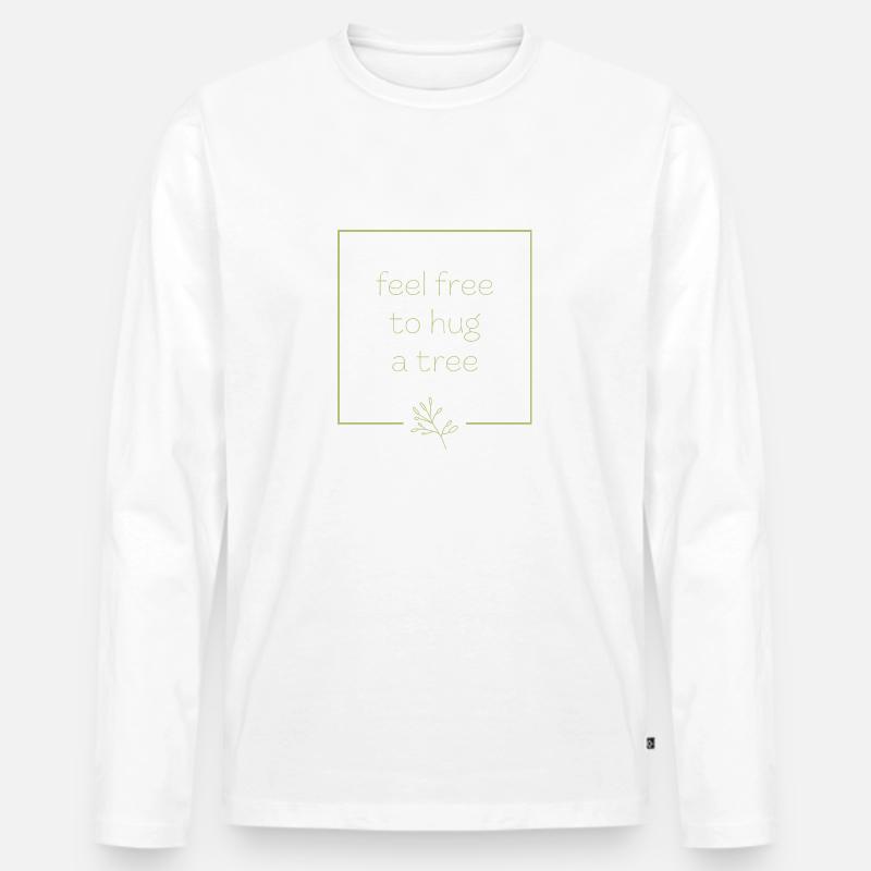 Hug a tree - grün - Männer Premium Bio Langarmshirt - Weiß