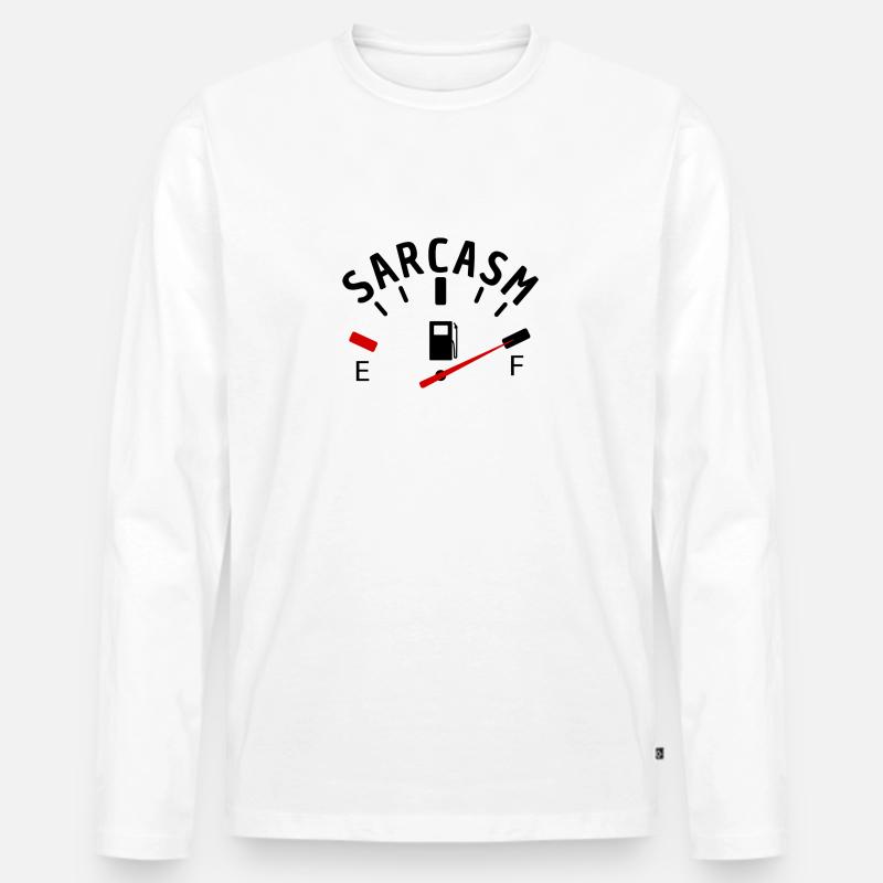 Sarcasm lustige sprüche - Männer Premium Bio Langarmshirt - Weiß
