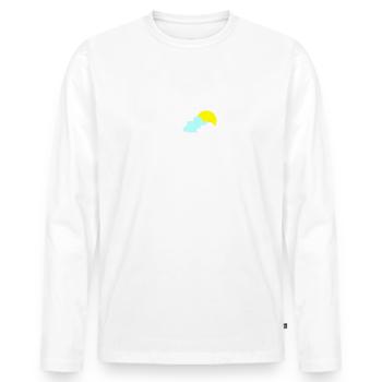 Windrad - Männer Premium Bio Langarmshirt - Weiß - Vorne - Nico (187cm)
