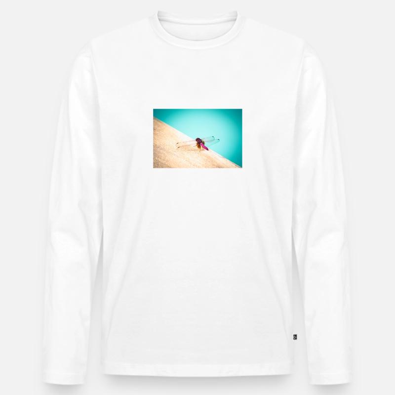 Dragon-Fly - Männer Premium Bio Langarmshirt - Weiß