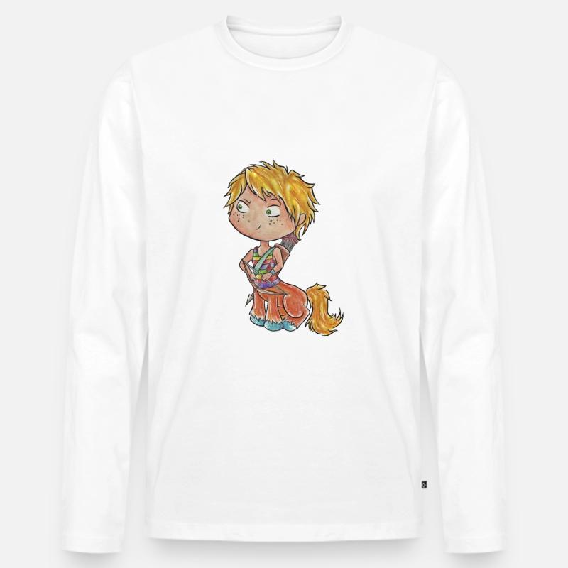 Sternzeichen: Schütze - Männer Premium Bio Langarmshirt - Weiß