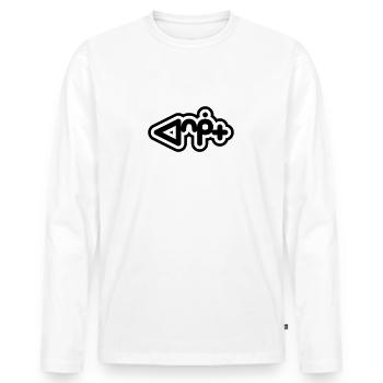 Floating Cycling EARTH - Männer Premium Bio Langarmshirt - Weiß - Vorne - Nico (187cm)