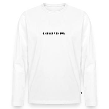 Entrepreneur - Men's Premium Organic Long Sleeve Shirt - white - Front - Nico (187cm)