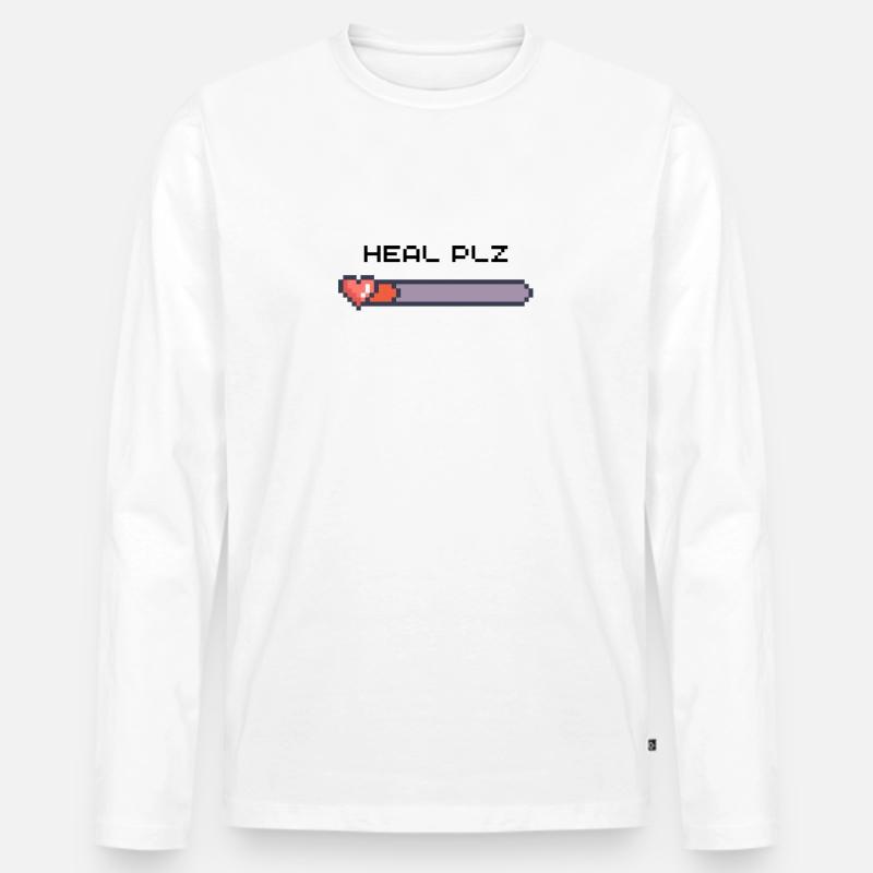 Heilen Sie bitte - Männer Premium Bio Langarmshirt - Weiß