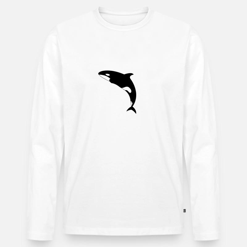 Wale - Männer Premium Bio Langarmshirt - Weiß