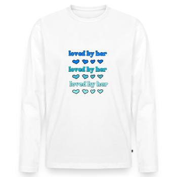 Loved by her - Men's Premium Organic Long Sleeve Shirt - white - Front - Nico (187cm)