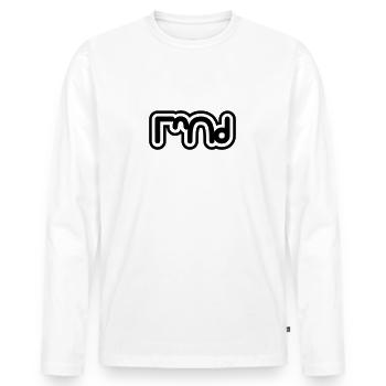 Floating Cycling WOOD - Männer Premium Bio Langarmshirt - Weiß - Vorne - Nico (187cm)