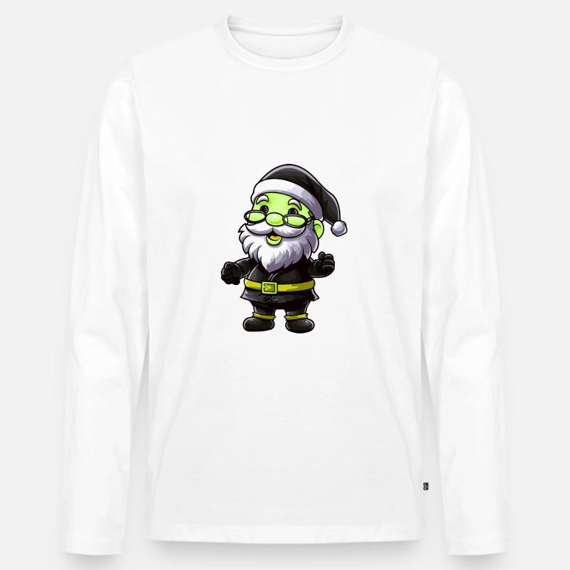 Weihnachtsmann Comic - Männer Premium Bio Langarmshirt - Weiß