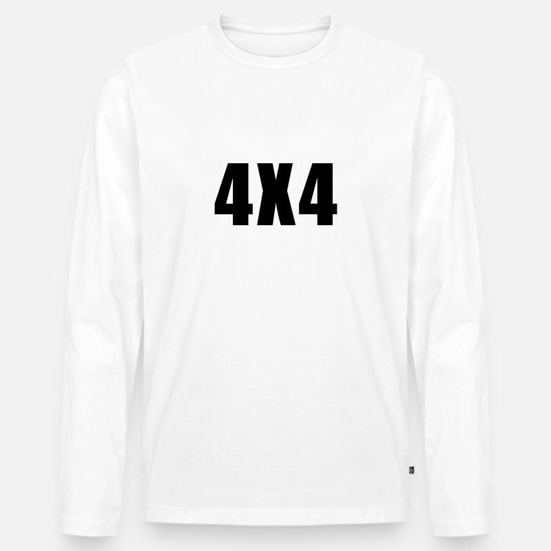 4x4 - Männer Premium Bio Langarmshirt - Weiß