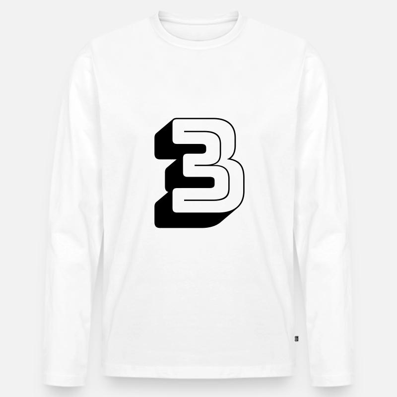 3 - Männer Premium Bio Langarmshirt - Weiß