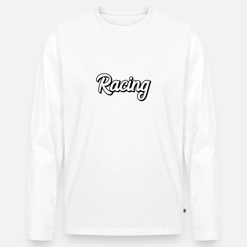 Racing - Männer Premium Bio Langarmshirt - Weiß