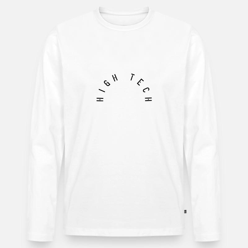 Hightech - Männer Premium Bio Langarmshirt - Weiß