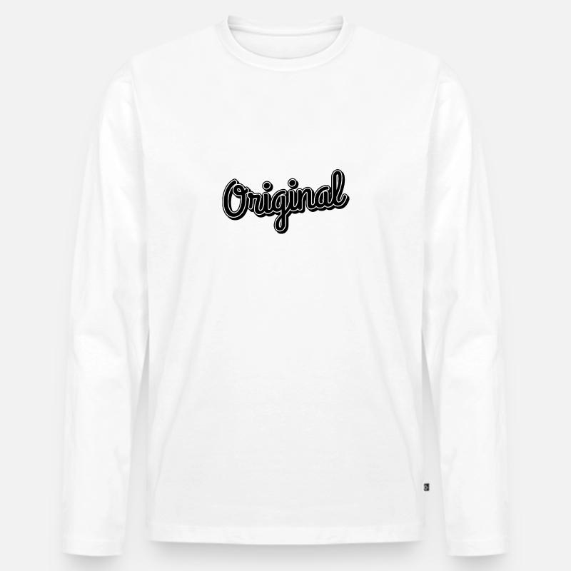 Original - Männer Premium Bio Langarmshirt - Weiß