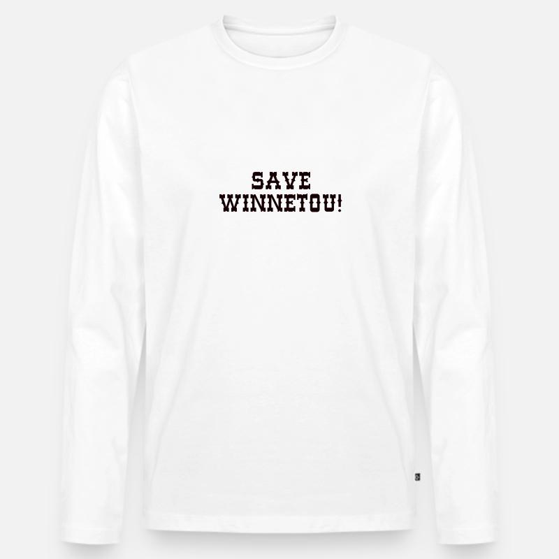 save winnetou,schrift,typo,schwarz,western - Männer Premium Bio Langarmshirt - Weiß