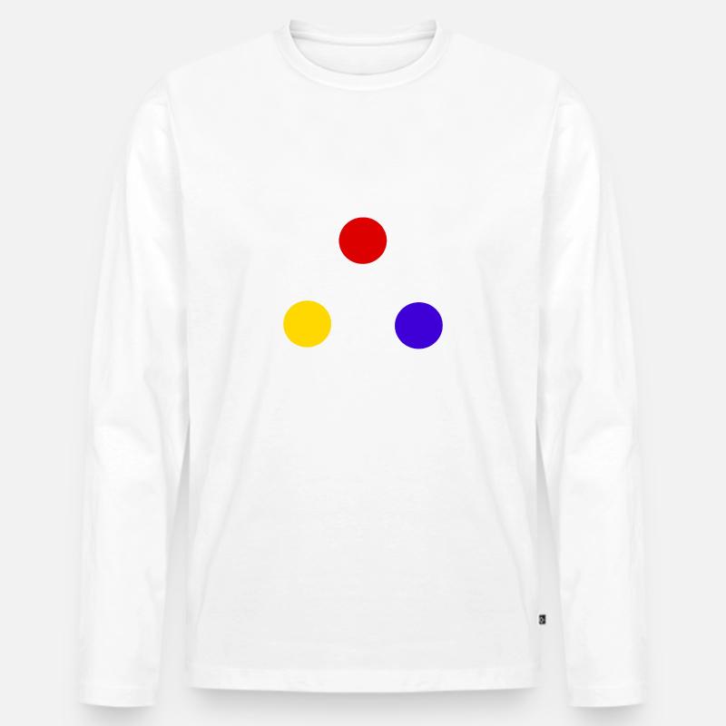 Sphären der Primärfarbe - Männer Premium Bio Langarmshirt - Weiß