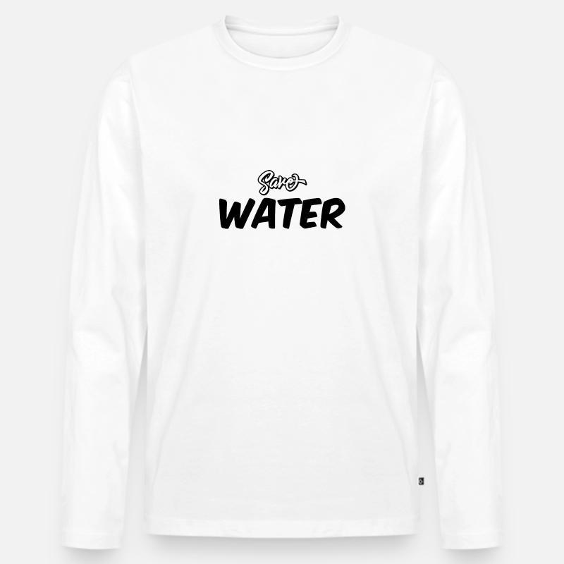 Save Water - Männer Premium Bio Langarmshirt - Weiß
