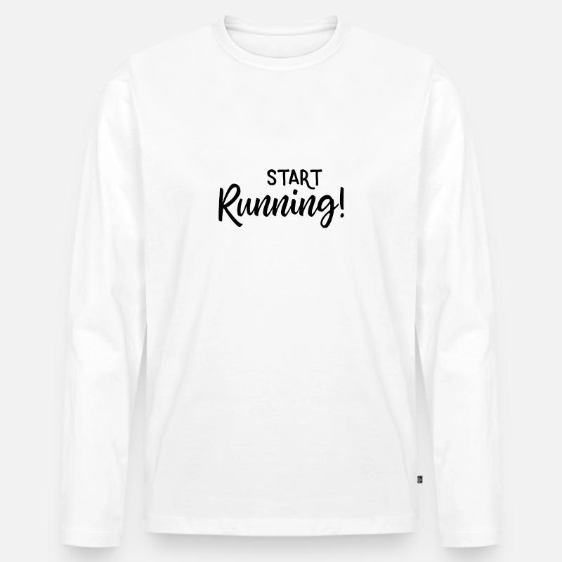 Start Running - Männer Premium Bio Langarmshirt - Weiß
