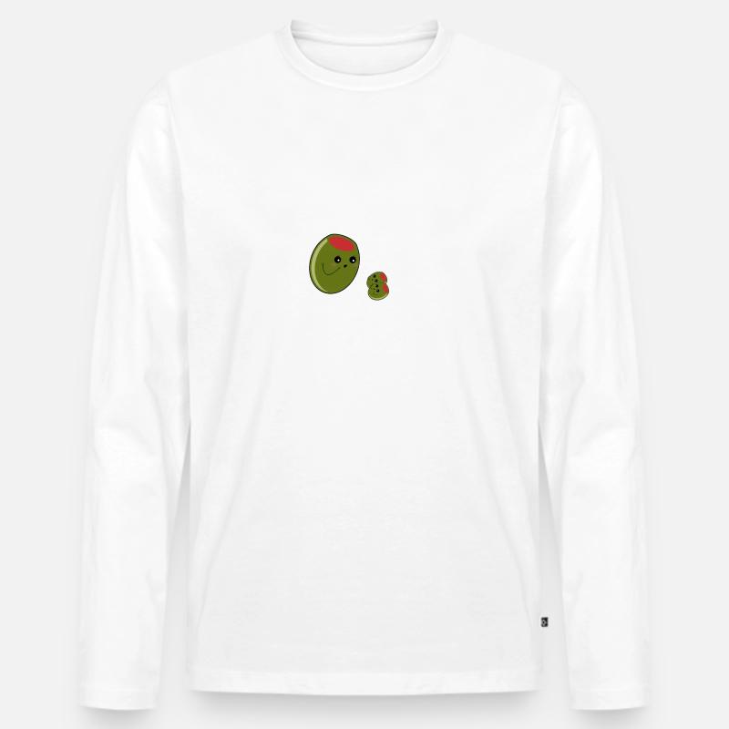 oliven zwilinge - Männer Premium Bio Langarmshirt - Weiß