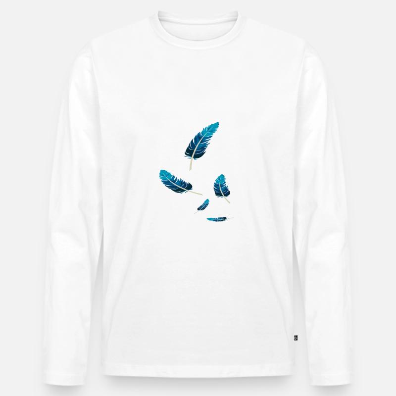 feder leicht weiss - Männer Premium Bio Langarmshirt - undefined