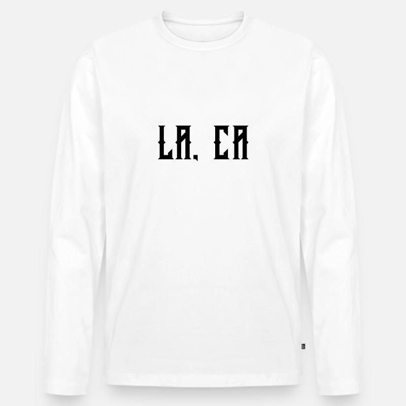 LA CA - Männer Premium Bio Langarmshirt - Weiß