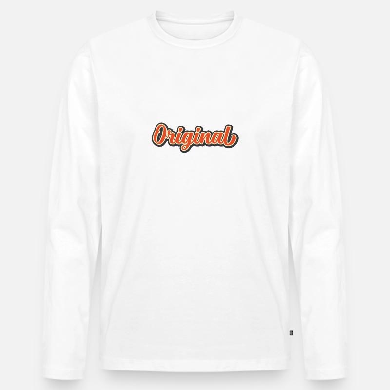 Original - Männer Premium Bio Langarmshirt - Weiß
