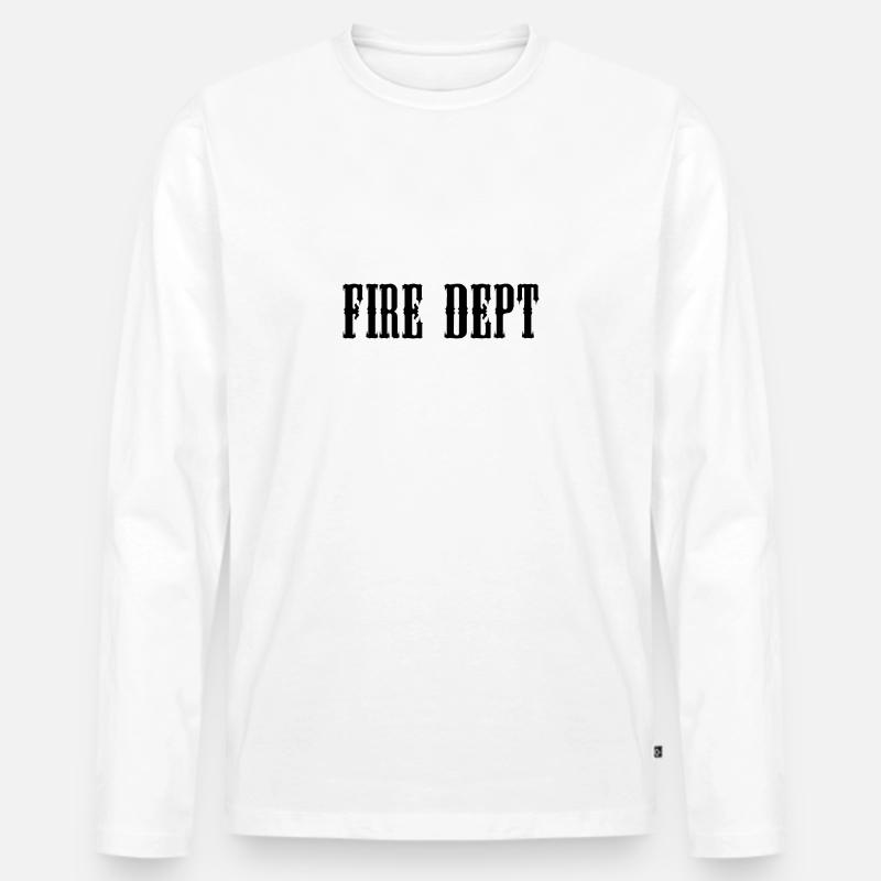 Fire Dept Department - Männer Premium Bio Langarmshirt - Weiß