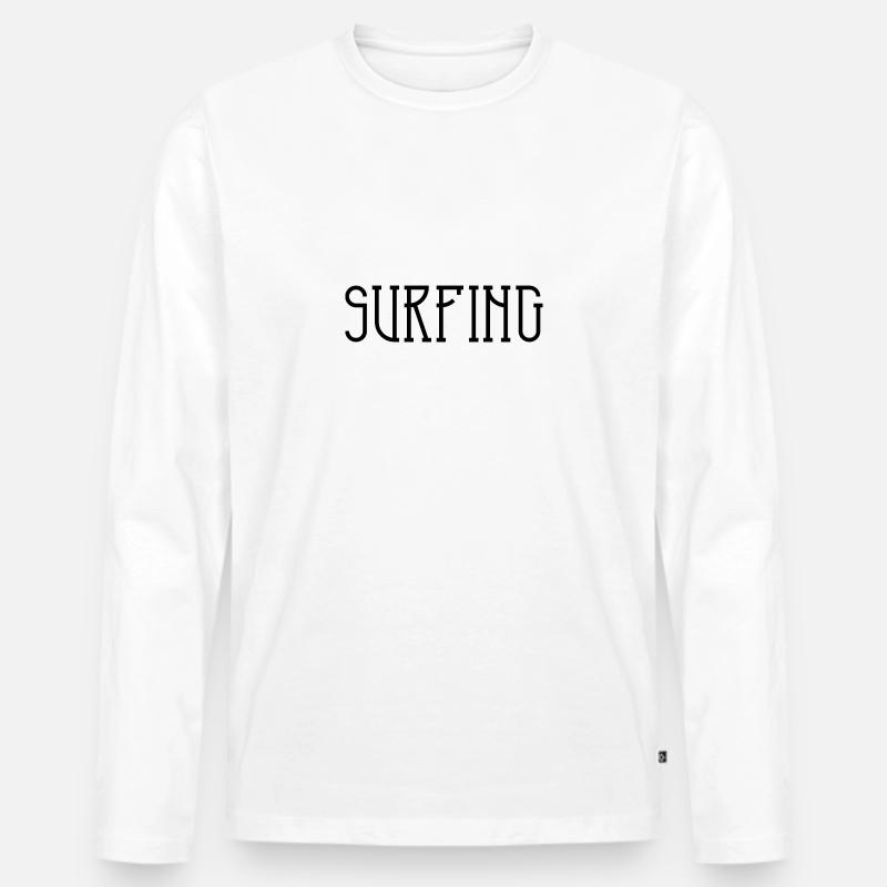 Surfing - Männer Premium Bio Langarmshirt - Weiß
