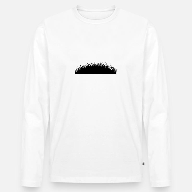 Grashügel - Männer Premium Bio Langarmshirt - Weiß