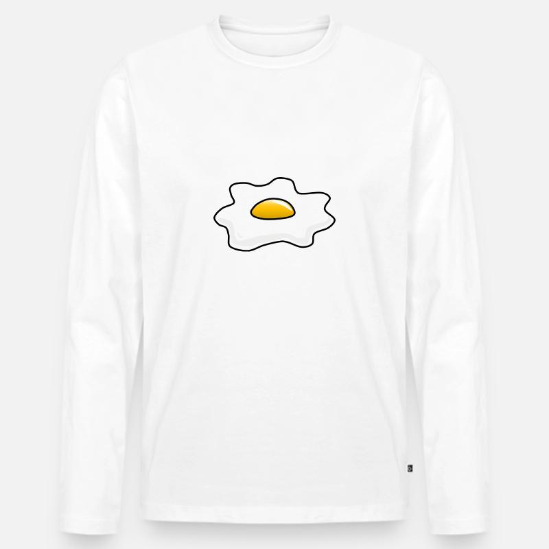 Spiegelei Ei egg fried egg - Männer Premium Bio Langarmshirt - Weiß
