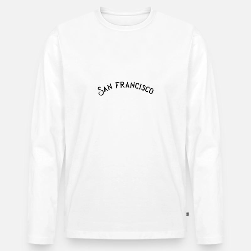 San Francisco - Männer Premium Bio Langarmshirt - Weiß